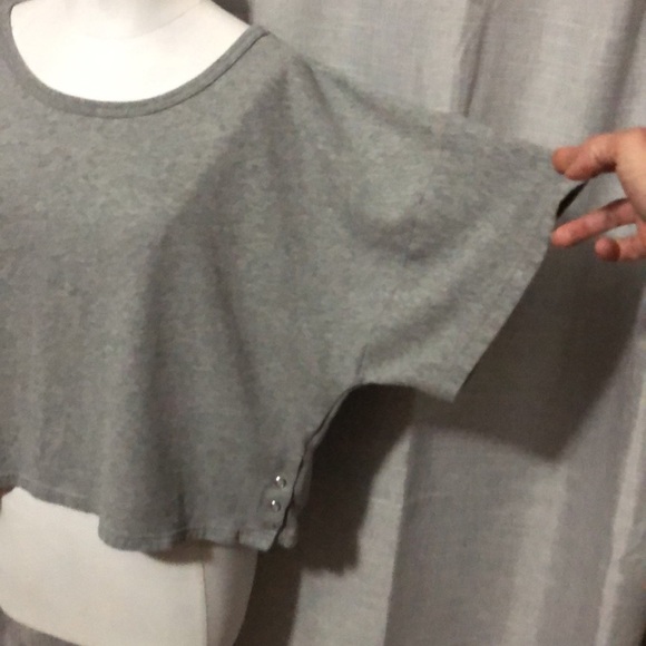 Victoria’s Secret Crop Lounge Top-Sz M/Oversized Fit-Gray-Cotton Blend-EUC - Picture 7 of 16